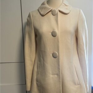 Nine West Cream wool Coat old money style wool coat ivory trench coat
